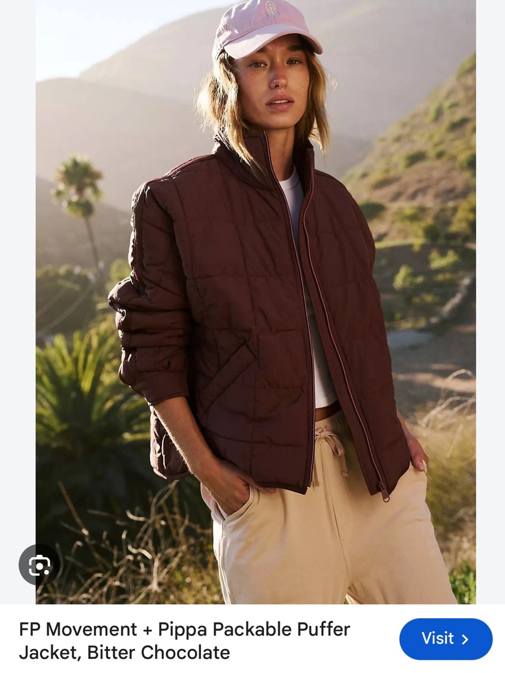 Free People Pippa Packable Puffer Jacket - Bitter Chocolate Brown